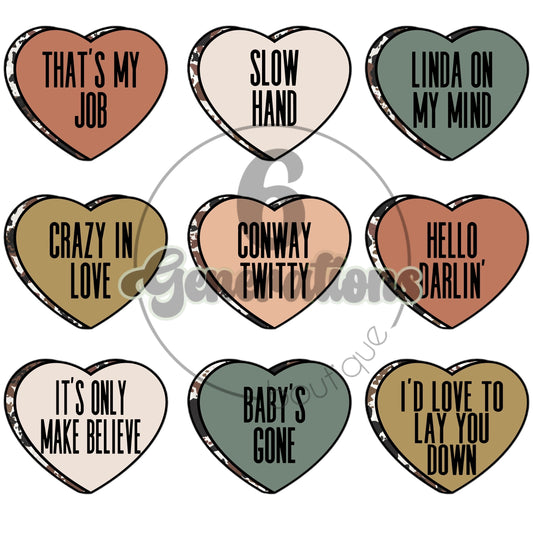 CT Conversation Hearts DTF Print