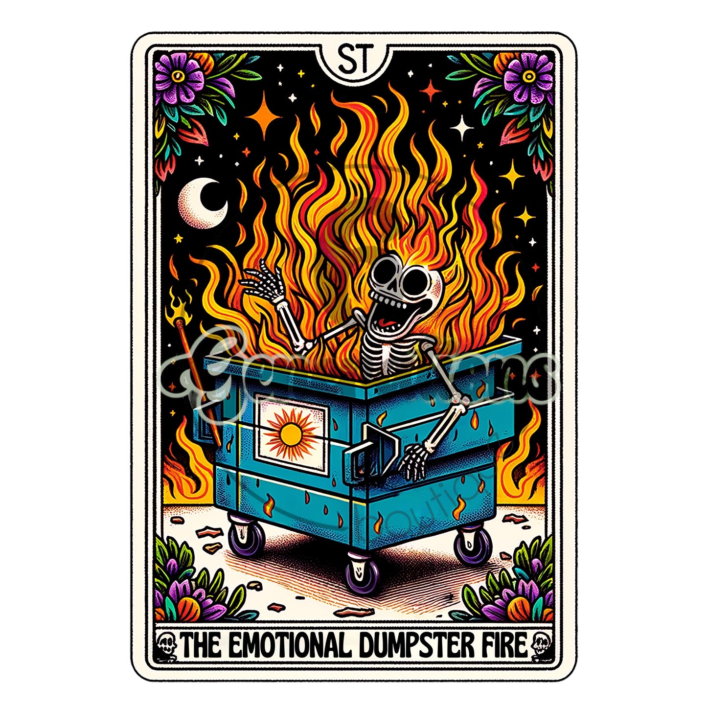 The Emotional Dumpster Fire DTF Print