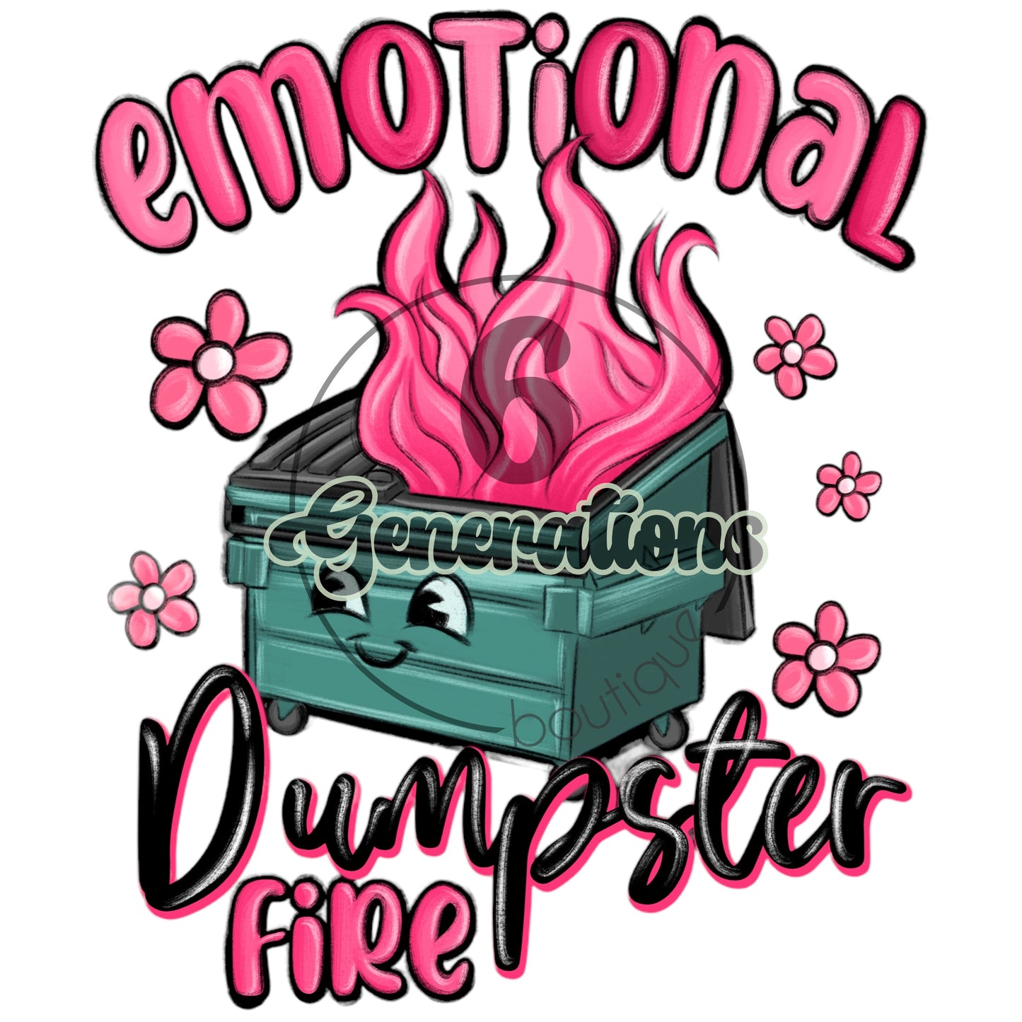 Emotional Dumpster Fire DTF Print