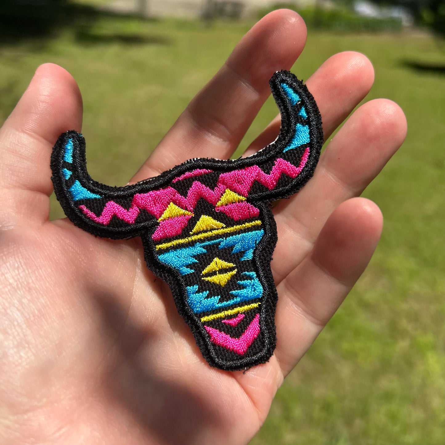 Bull Head Hat Patch