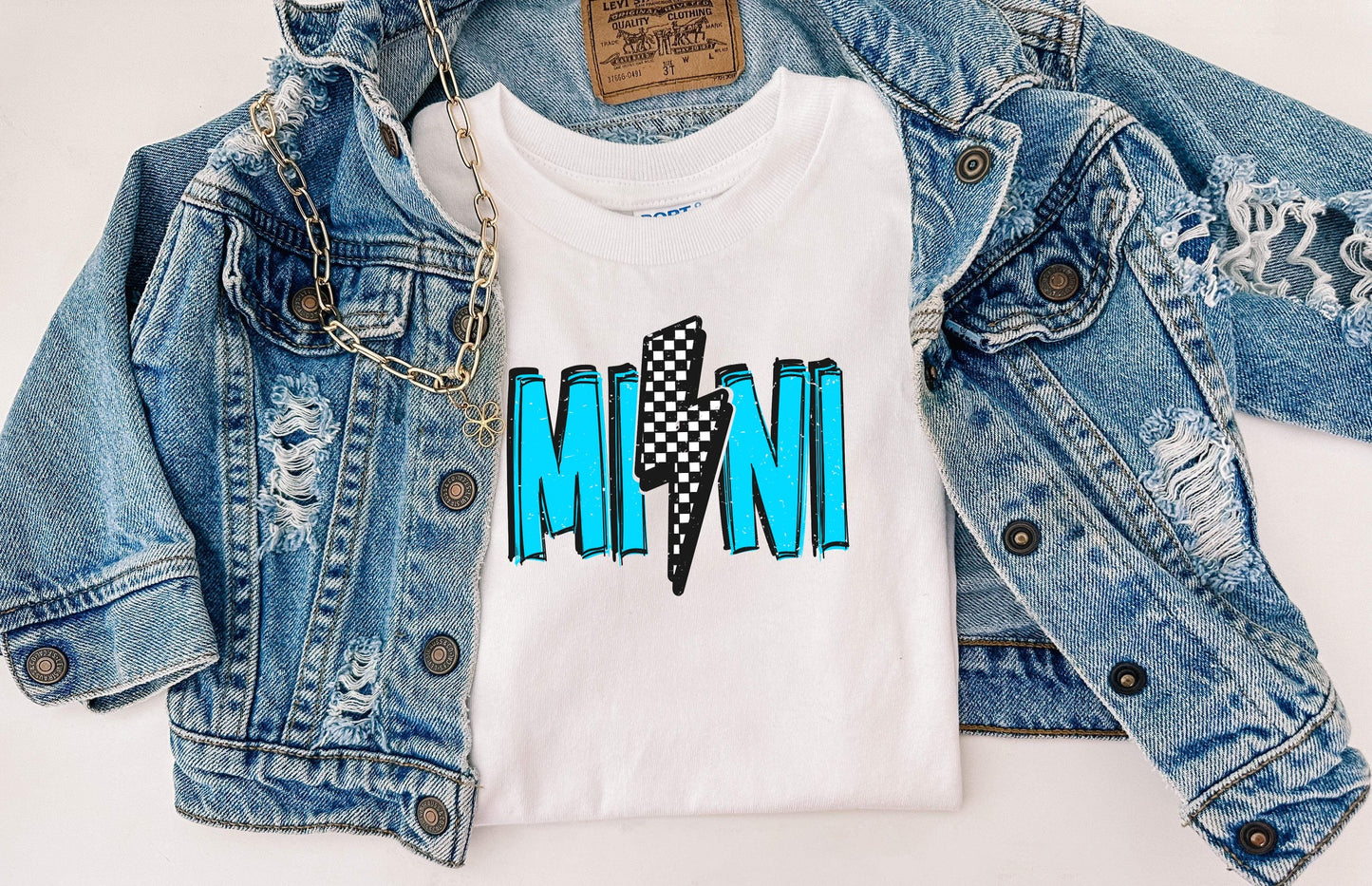 Blue Checkered Mini Tee