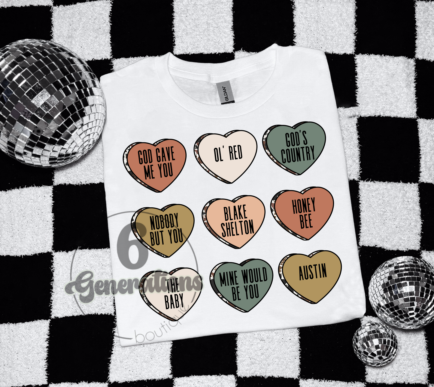 Western Conversation Hearts Tee