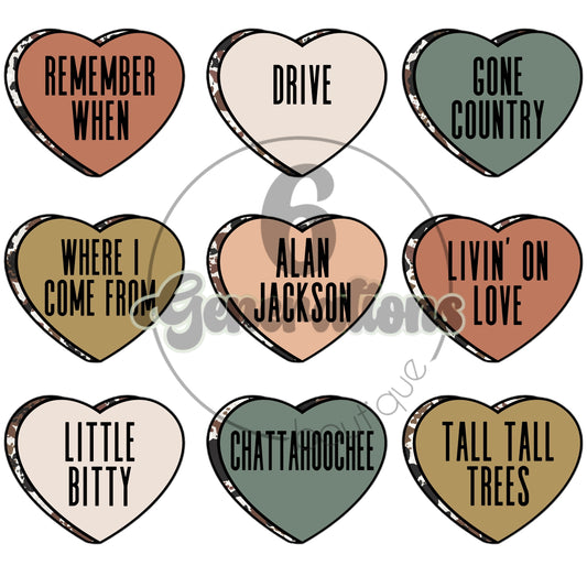 AJ Conversation Hearts DTF Print