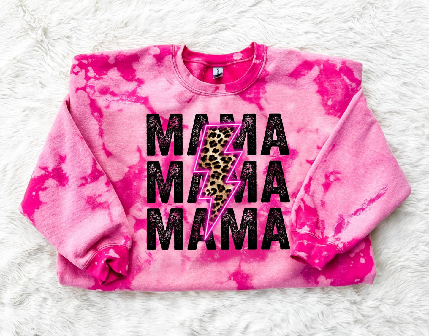 Pink Bleached Mama Sweatshirt