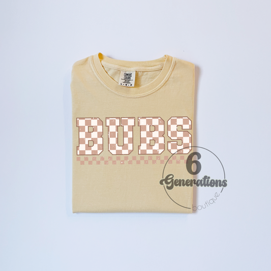 Tan Checkered Bubs Tee