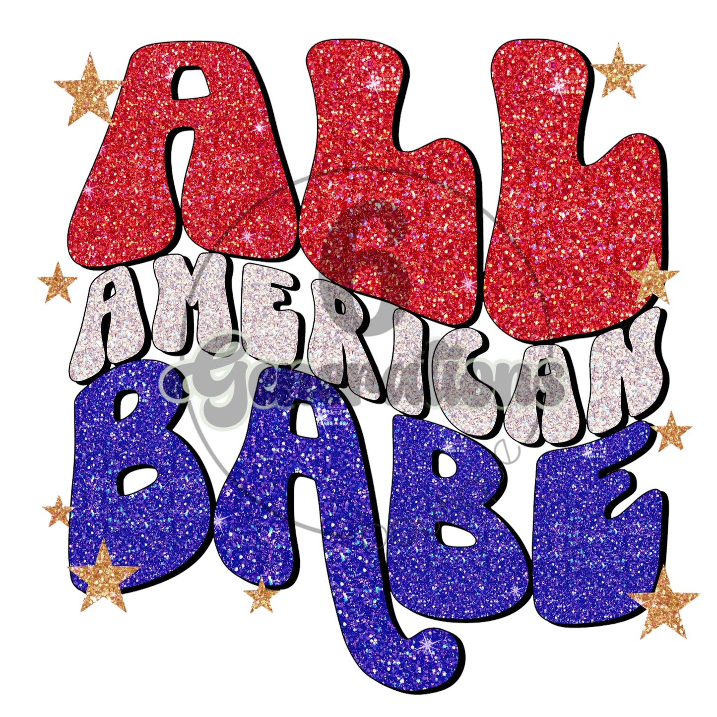 All American Babe DTF Print