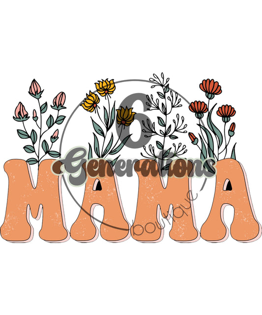 Mama with Flowers DTF Print