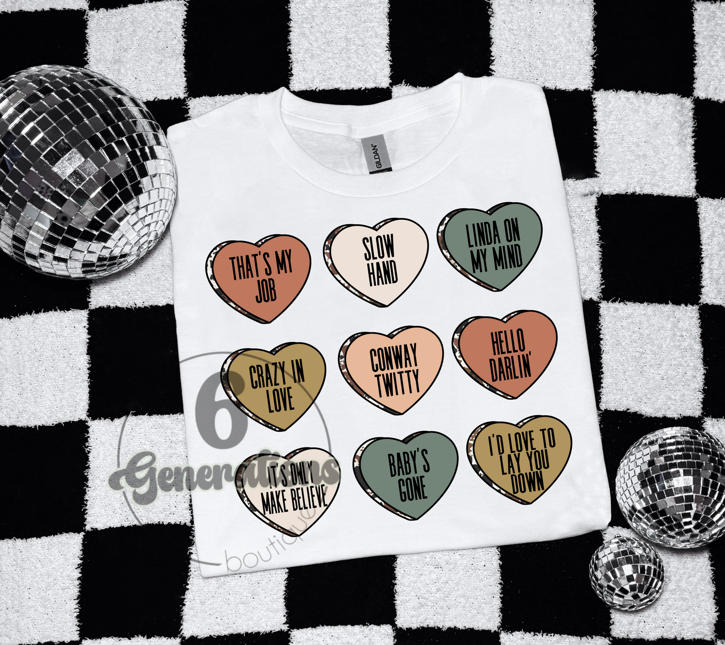 Western Conversation Hearts Tee