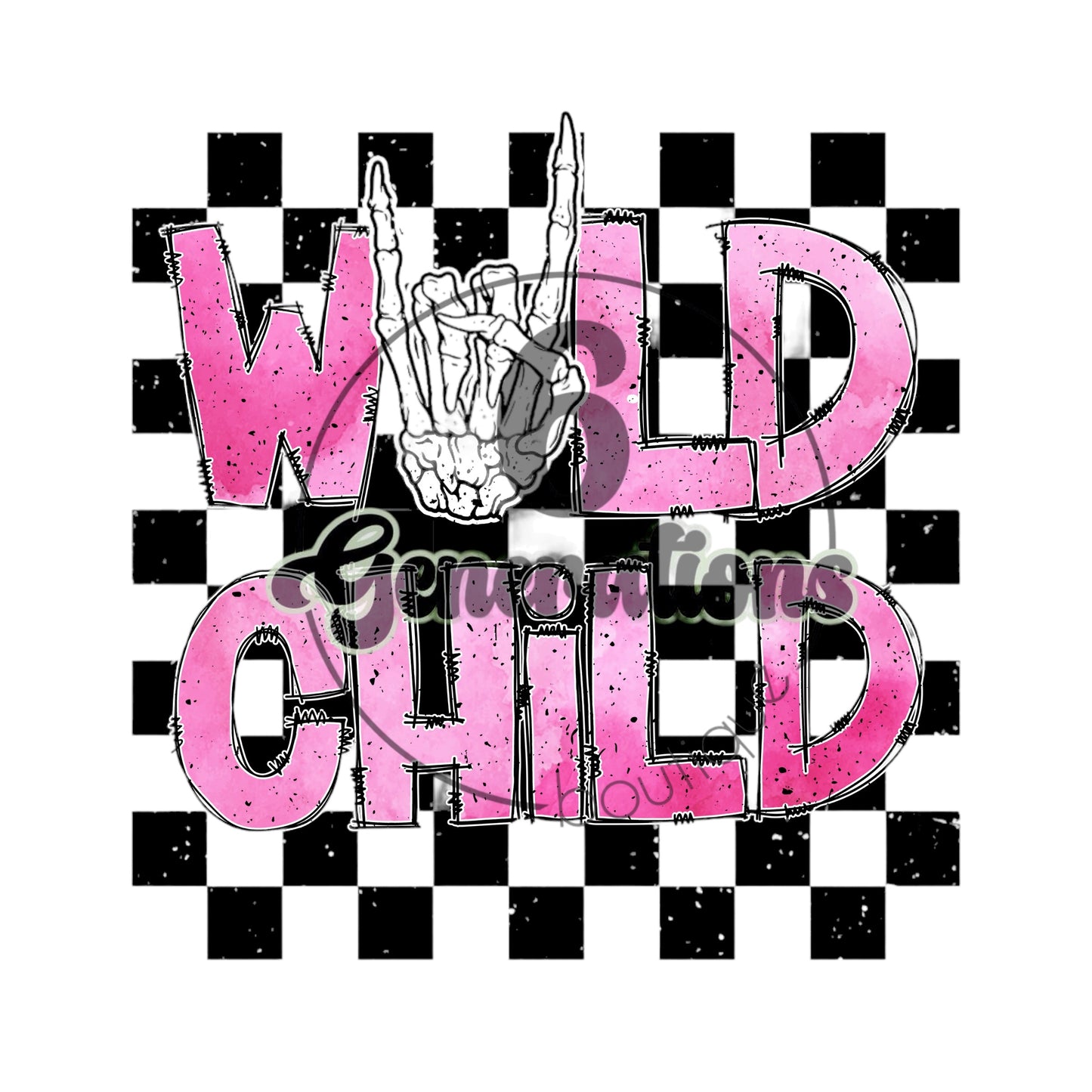 Pink Wild Child DTF Print